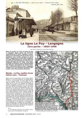 Archives départementales de la Haute-Loire. "L'histoire de la ligne ferroviaire Le Puy-Langogne, 1ère partie 1864-1900", Rails d'Autrefois, Pierre Simonet et Jean-Paul Pignède. 	