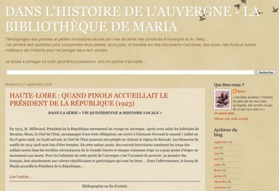 Archives départementales de la Haute-Loire. "Quand Pinols accueillait le président de la république (1923)", article sur le blog La bibliothèque de Maria.