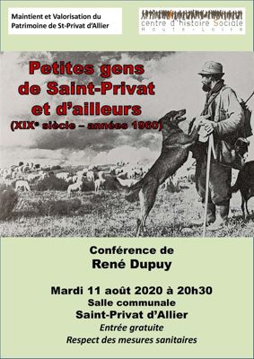 Archives départementales de la Haute-Loire. Conférence "Petites gens de Saint-Privat et d'ailleurs", Rena Dupuy.