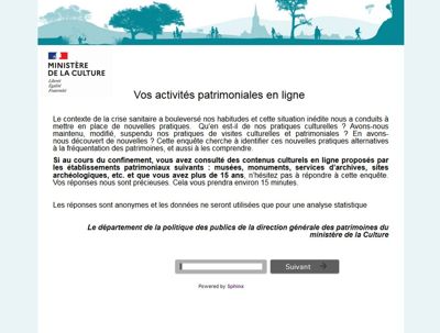 Archives départementales de la Haute-Loire. Grande enquête de la Direction générale des patrimoines du ministère de la Culture sur l'offre patrimoniale en ligne.