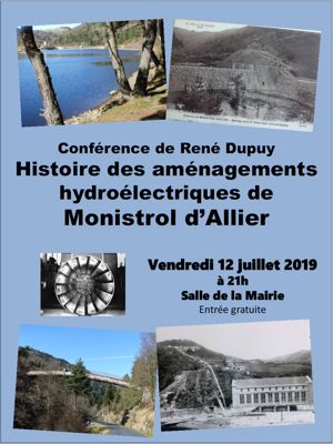 Archives départementales de la Haute-Loire. Centre d'histoire sociale de la Haute-Loire, conférence "Histoire des aménagements hydroélectriques de Monistrol-d'Allier".