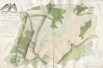 Archives départementales de la Haute-Loire. Atlas cadastral cantonnal de Jullianges, section A, subdivision A (19 Fi 12/3SAa).