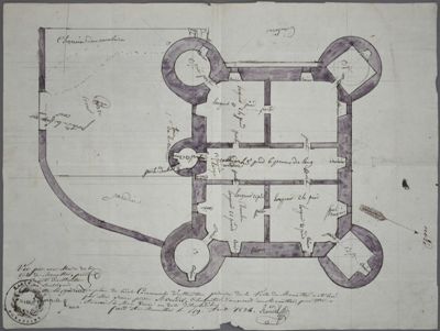 Archives départementales de la Haute-Loire. Plans du château-école du Monastier-sur-Gazeille (135 O IV).