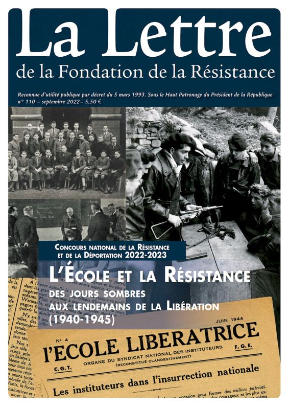 Couverture de la brochure nationale de la Fondation de la Résistance (spetmbre 2022)