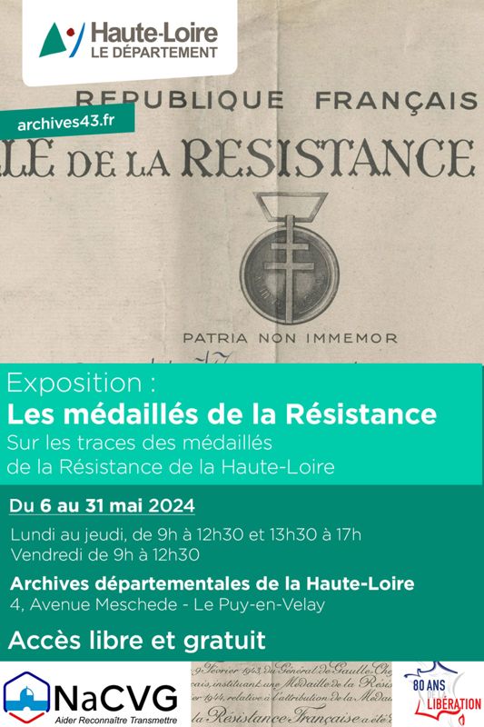 Sur les traces des médaillés de la Résistance de la Haute-Loire